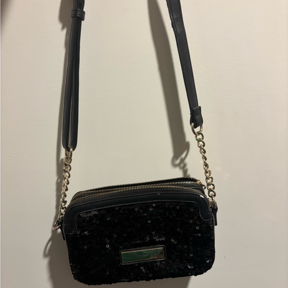 Black Sequin Crossbody Bag